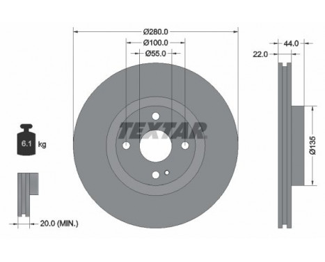 Brake Disc PRO 92301503 Textar