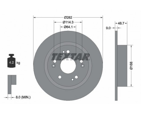 Brake Disc PRO 92301603 Textar