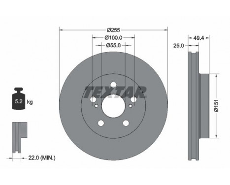 Brake Disc PRO 92301703 Textar