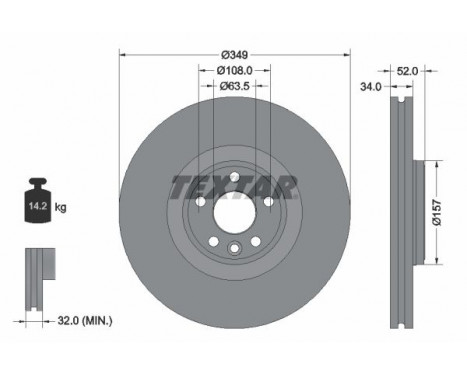 Brake Disc PRO+ 92301805 Textar