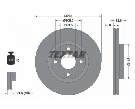 Brake Disc PRO 92303203 Textar