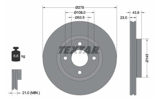 Brake Disc PRO 92303203 Textar