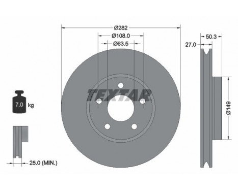 Brake Disc PRO+ 92303405 Textar