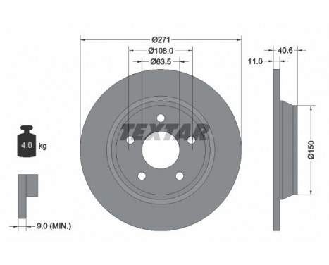 Brake Disc PRO 92303503 Textar