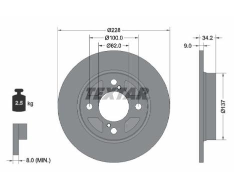 Brake Disc PRO 92303603 Textar