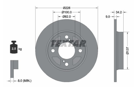 Brake Disc PRO 92303603 Textar
