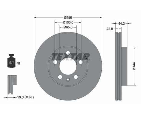 Brake Disc PRO 92303803 Textar