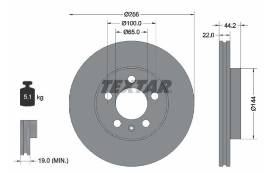 Brake Disc PRO 92303803 Textar