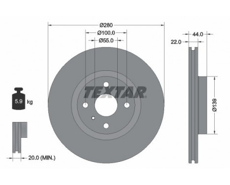 Brake Disc PRO+ 92304205 Textar