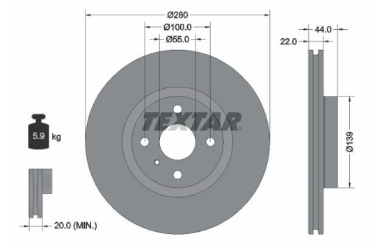 Brake Disc PRO+ 92304205 Textar