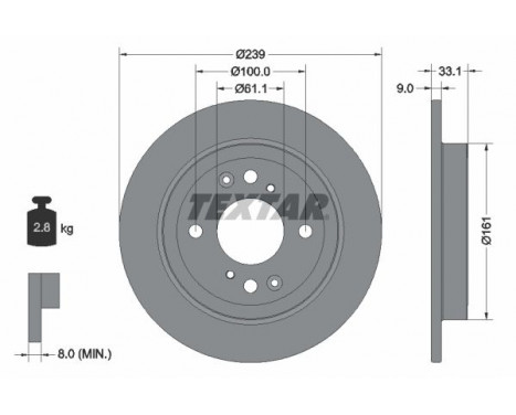 Brake Disc PRO 92304403 Textar