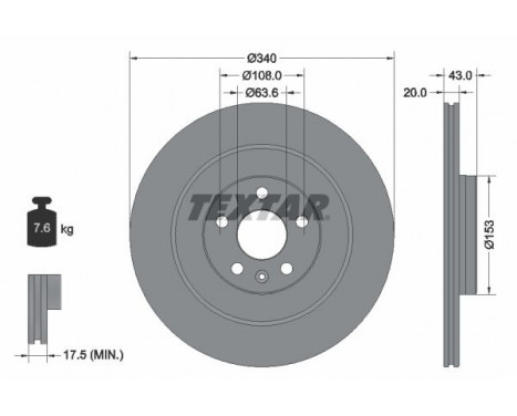 Brake Disc PRO 92304503 Textar