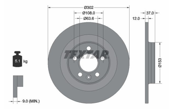 Brake Disc PRO 92304703 Textar