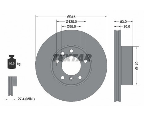 Brake Disc PRO+ 92304905 Textar