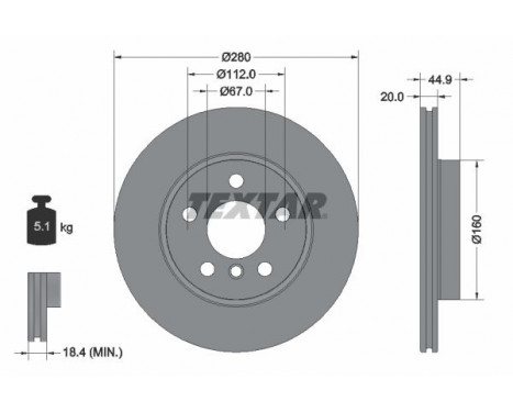Brake Disc PRO 92305303 Textar
