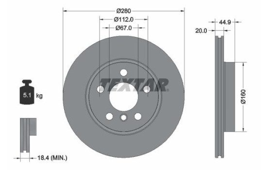 Brake Disc PRO 92305303 Textar