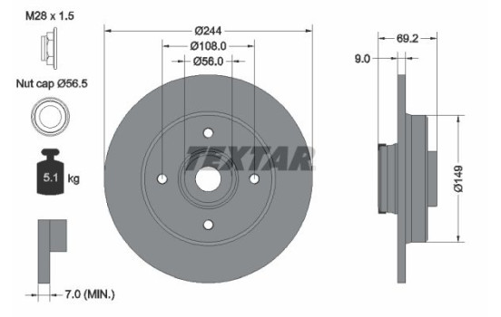 Brake Disc PRO 92305403 Textar
