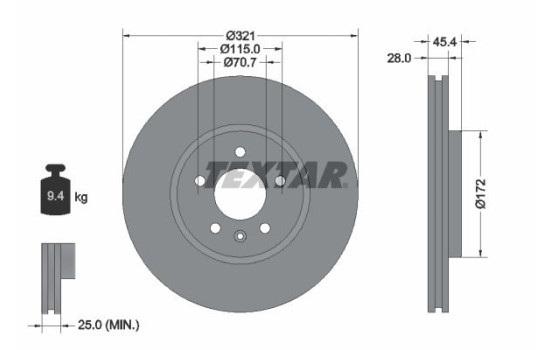 Brake Disc PRO+ 92305505 Textar
