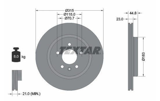 Brake Disc PRO 92305603 Textar