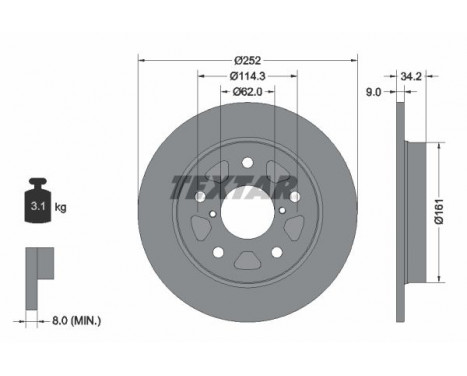 Brake Disc PRO 92305703 Textar