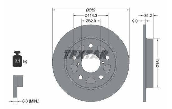 Brake Disc PRO 92305703 Textar