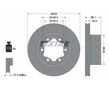 Brake Disc PRO 92305803 Textar