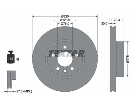 Brake Disc PRO+ 92305905 Textar