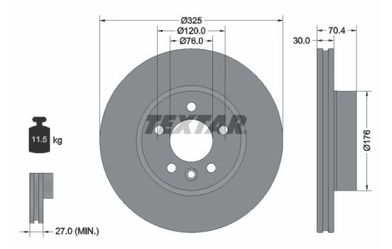 Brake Disc PRO+ 92305905 Textar