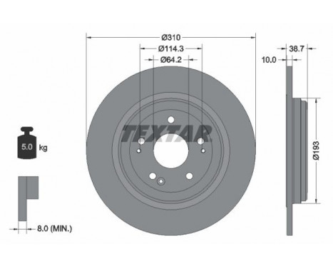 Brake Disc PRO 92306103 Textar