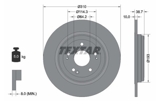 Brake Disc PRO 92306103 Textar