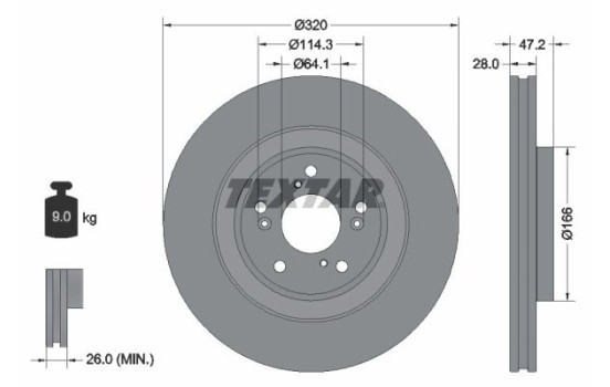 Brake Disc PRO 92306203 Textar