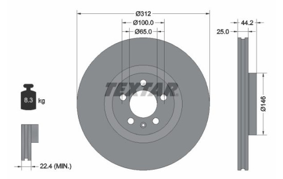 Brake Disc PRO+ 92306405 Textar
