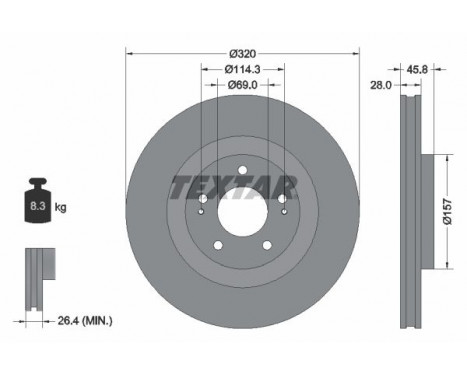 Brake Disc PRO 92306503 Textar