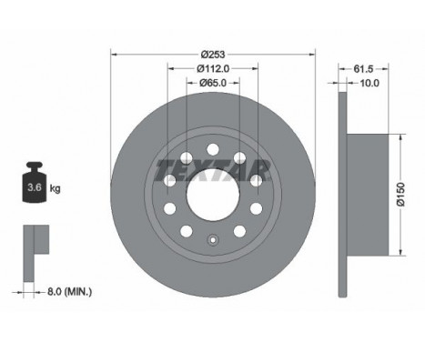 Brake Disc PRO 92306603 Textar