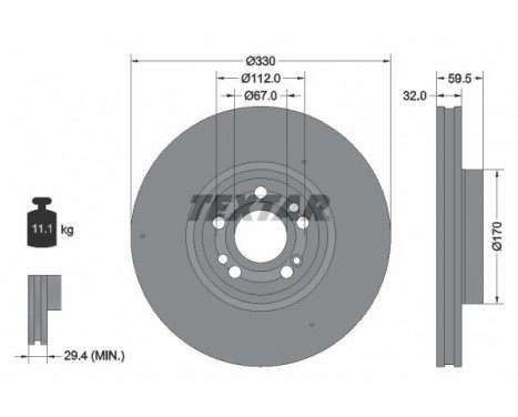 Brake Disc PRO+ 92307105 Textar