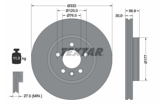 Brake Disc PRO+ 92307705 Textar