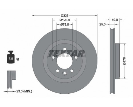 Brake Disc PRO 92307803 Textar