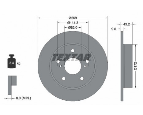 Brake Disc PRO 92308303 Textar