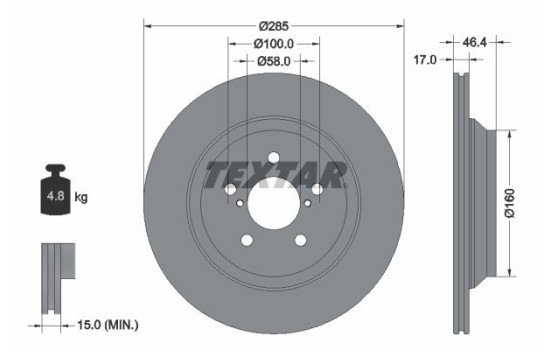 Brake Disc PRO 92309303 Textar