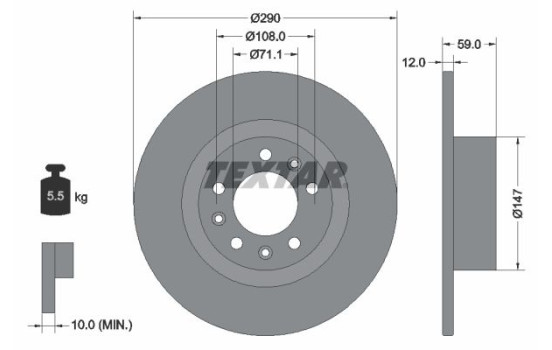 Brake Disc PRO 92313603 Textar
