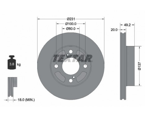 Brake Disc PRO 92314003 Textar