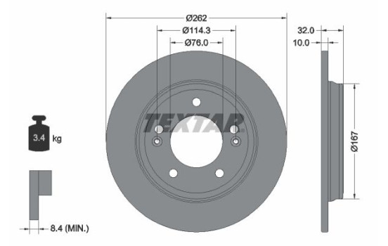 Brake Disc PRO 92314403 Textar