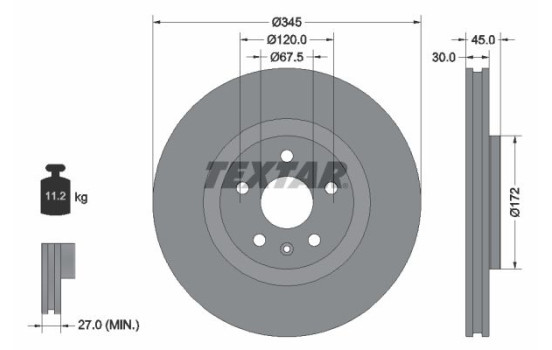 Brake Disc PRO+ 92314505 Textar
