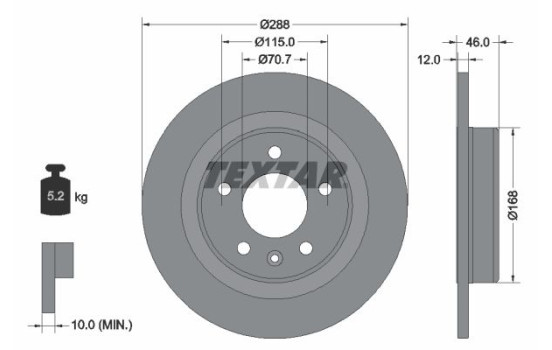 Brake Disc PRO 92314603 Textar