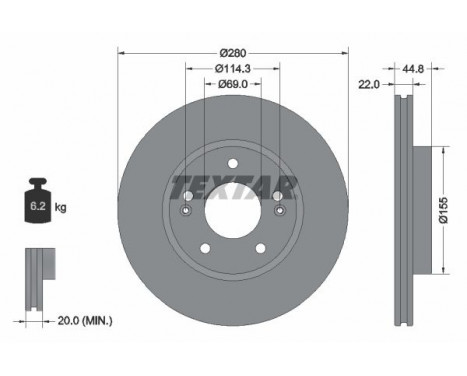 Brake Disc PRO 92314703 Textar