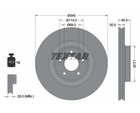 Brake Disc PRO+ 92314805 Textar