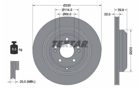 Brake Disc PRO+ 92314905 Textar
