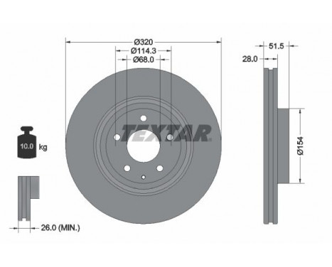 Brake Disc PRO 92315203 Textar
