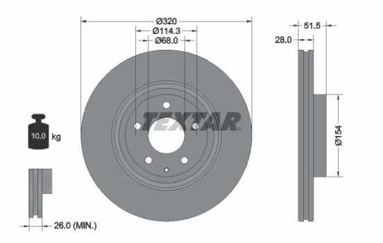 Brake Disc PRO 92315203 Textar