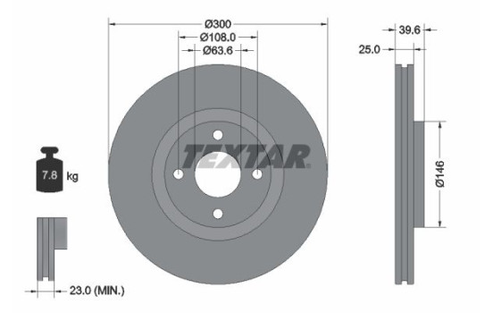 Brake Disc PRO 92315503 Textar